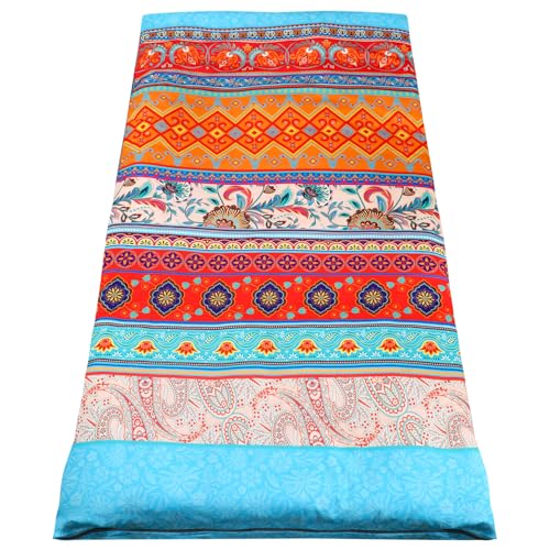 Japanese Twin Size Futon Mattress Cover with Zipper - Retro Design