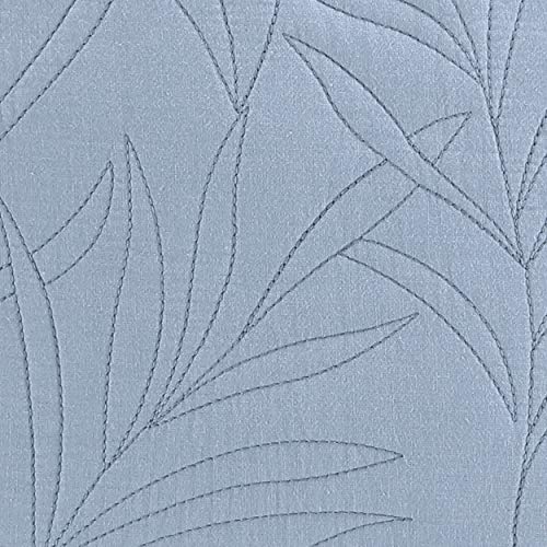 Reversible King Quilt - 100% Cotton Bedding, Costa Sera Blue
