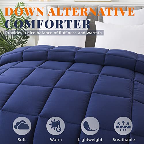 All Season Down Alternative Comforter - Reversible Blue/Grey Full Duvet Insert