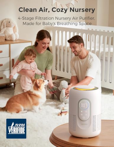 True HEPA Air Purifier for Bedroom with PM2.5 Monitor and Night Light