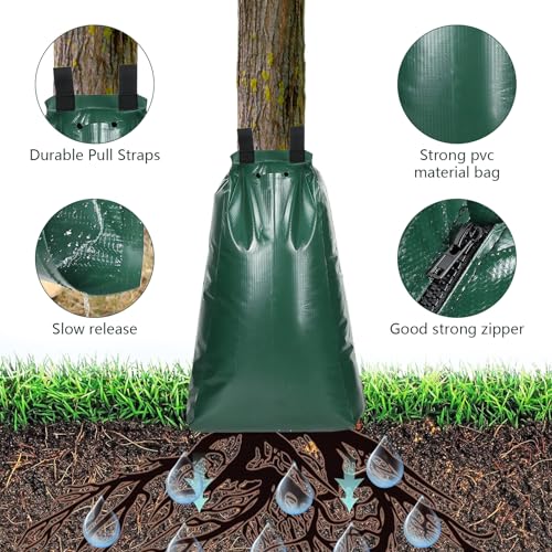 3-Pack Slow Release Tree Watering Bags - 20 Gallon Heavy Duty PVC