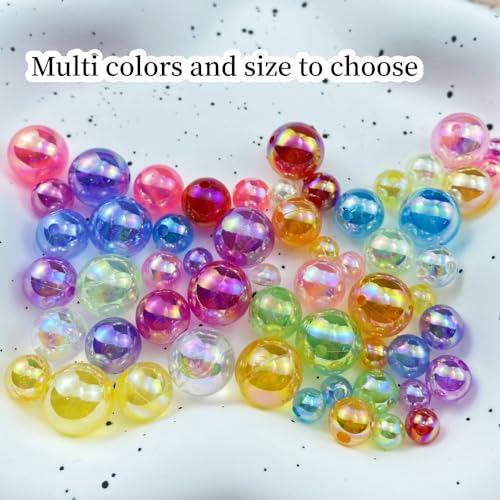 12mm AB Acrylic Round Beads 100pc Red AB Jewelry Making Beads - Ring/Bracelet/Necklace