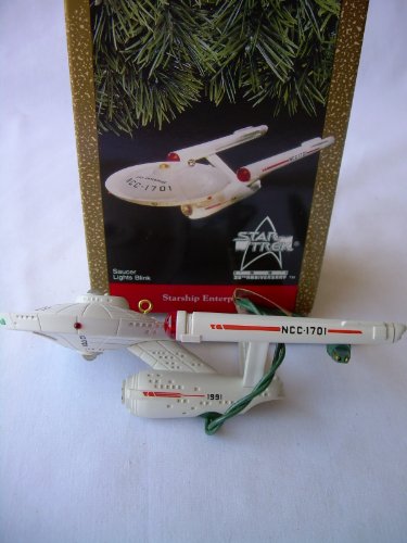 Hallmark Star Trek Enterprise Saucer Lights Ornament – 25th Anniversary blinking lights