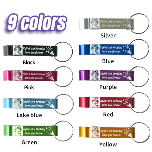 100pcs Personalized Custom Bottle Opener Keychain for Weddings & Parties