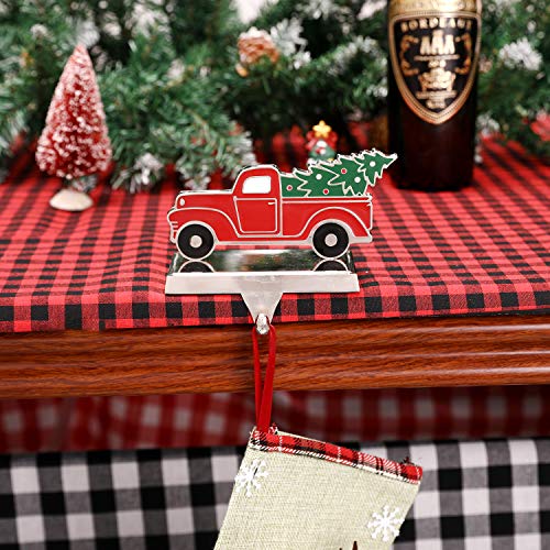 WAYTOSUC N-Truck 2 Pack Christmas Truck Stocking Hangers - Mantel/Window/Table Hooks