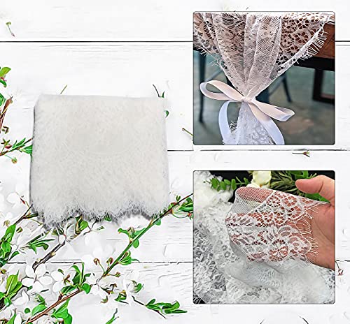 3-Pack White Lace Table Runner 14 x 120 Inch Embroidered Boho Table Decor