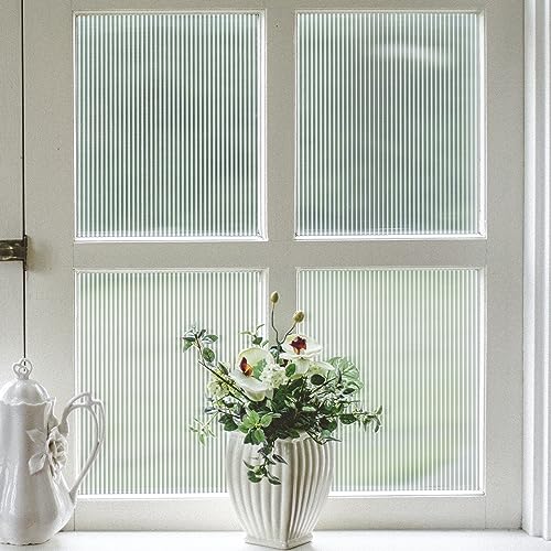 Reeded Glass Window Film - Frosted Privacy Film 17.7x78.7 inches