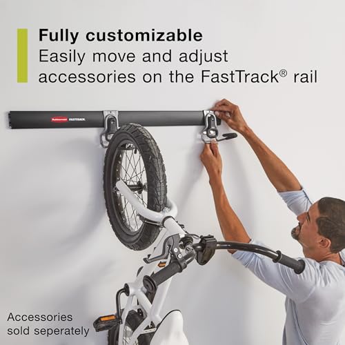 Rubbermaid 48-Inch Wall Mounted Storage Rail for Garage Organization
