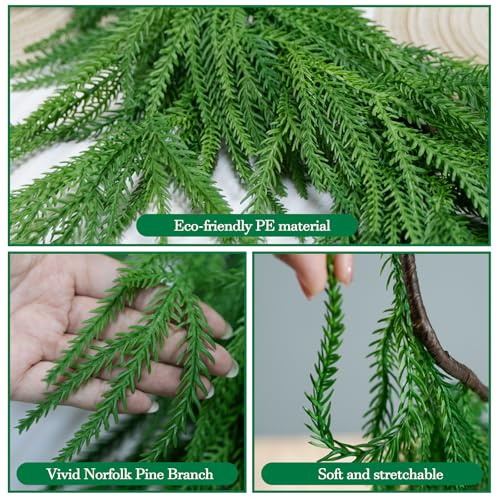 Artificial Norfolk Pine Garland 6ft x2pcs No Light - Lucky Flower