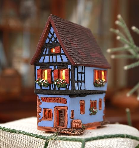 Handmade Ceramic Miniature House & Village Decor - Riquewihr Alsace Tealight Holder