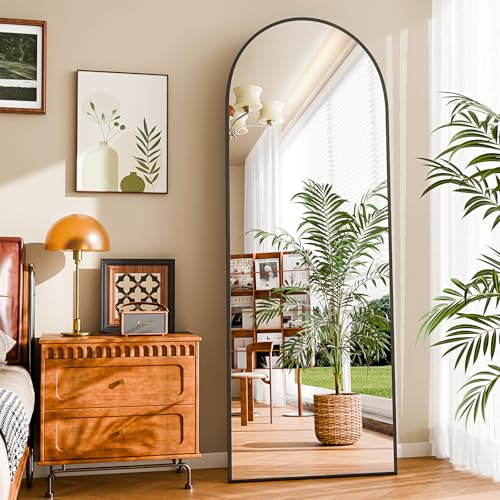 Arched Full Length Floor Mirror 59" x 16" - Thin Frame Full Body Mirror