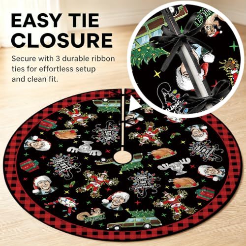 Christmas Tree Skirt 48 Inch - New Year Xmas Decor for Home 6-8 ft Trees