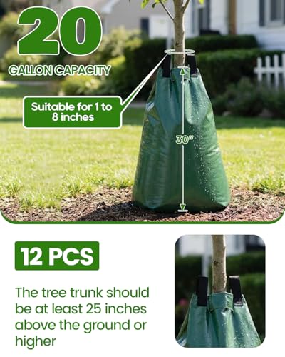 2-Pack 20 Gallon Slow Release Tree Watering Bags, Heavy Duty PVC Drip System