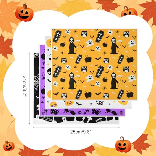 PLULON 160 Sheets Halloween Wax Paper for Food Sandwich Wrap Deli