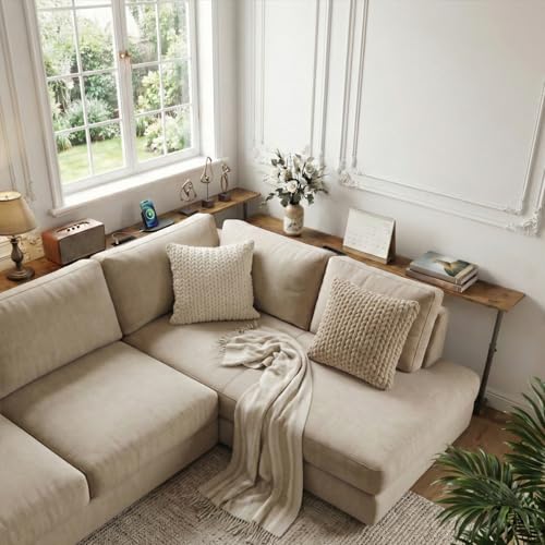 71-Inch Adjustable Behind-the-Couch Console Table with Power Outlets