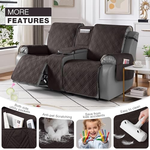 Waterproof Loveseat Recliner Cover with Center Console - 2 Seater