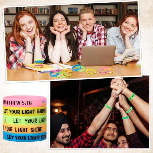 60-Piece Christian Glow in the Dark Party Favor Set: Silicone Wristbands & Balls