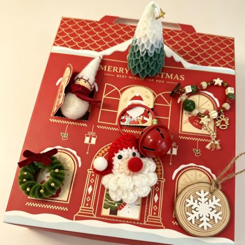 Christmas Mystery Gift Box with 6 Handmade Ornaments & Surprises