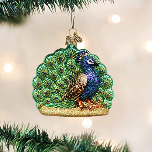 Old World Christmas Peacock Glass Ornament Handcrafted Holiday Decoration - Proud Peacock Variant