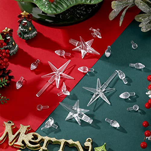 Riakrum 186 Pcs Ceramic Christmas Tree Replacement Lights Set Clear Classic