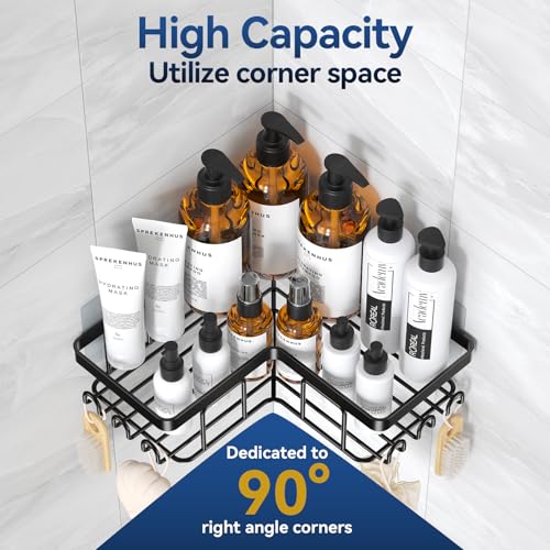 YASONIC Corner Adhesive Shower Caddy Rustproof Stainless Steel 3-Pack