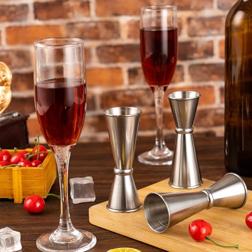 GCTWFYK 8-Piece Stainless Steel Bar Jigger Set for Cocktails, 1oz & 1.7oz