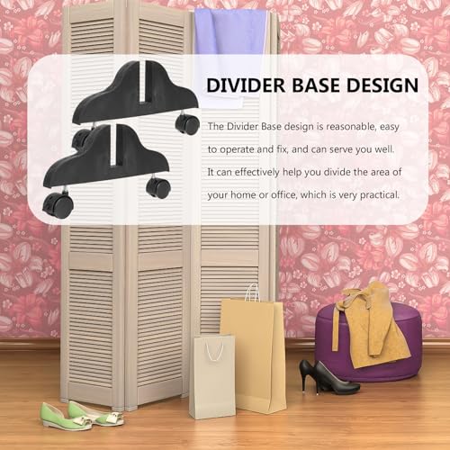 Folding Room Divider Stand with Wheels, 2-Pack Partition Screen Feet