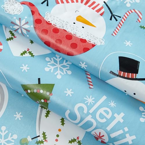 Newbridge Let It Snow Blue Christmas 60 x 120 Rectangle Vinyl
