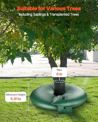 20 Gallon Slow Release Tree Watering Bags - 4 Pack Heavy Duty Drip Ring