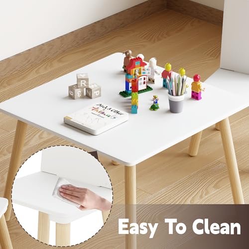 Kids Table and 2 Chairs Set - Sturdy Toddler Play Furniture for Home