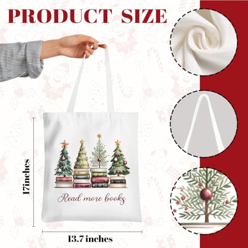 Read More Books Christmas Book Tote Bag - Bookish Gifts for Book Lovers