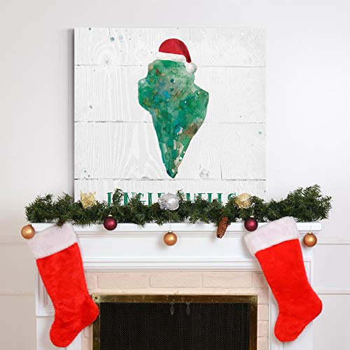 Renditions Gallery Jingle Shells with Santa Hat Wall Art - 24x24 in Ready to Hang