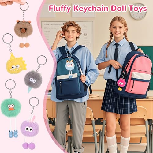 30 Pcs Cute Plush Keychain Bulk Set - Kawaii Soft Animal Party Favors