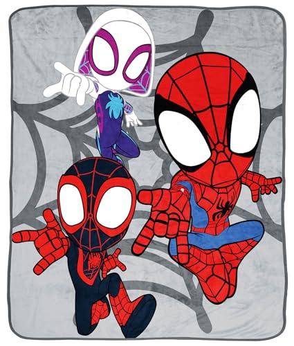 Jay Franco Spidey & His Amazing Friends Kids Plush Throw Blanket - Multi 50x60 Inches, Super Soft Fleece Bedding