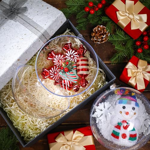 Syhood 15 Pcs Clear Fillable Christmas Ornaments 7.87 Inch Large Balls