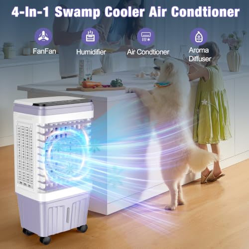 Portable Evaporative Air Cooler & Swamp Cooler with 6.87 Gal Tank