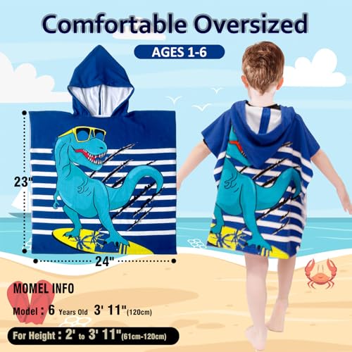 Growell Kids Hooded Beach Towel - Quick Dry Microfiber Swim Poncho