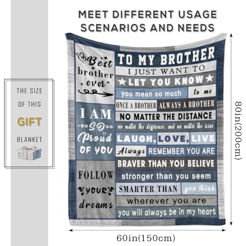 Brother Gift Blanket from Sister - 80x60 Inches, Soft Flannel Throw - Variation of THIS listing