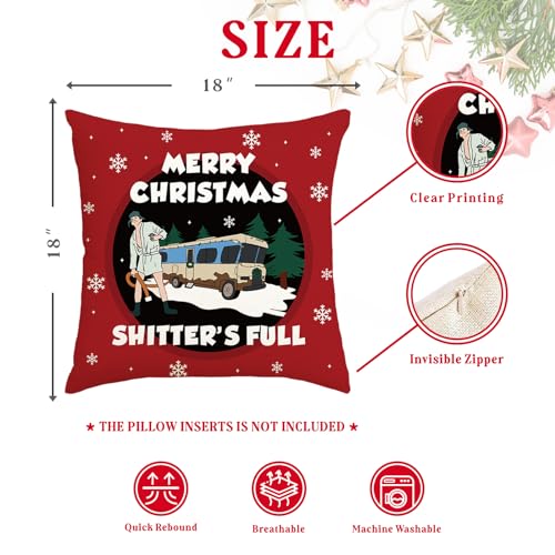 National Lampoons Christmas Vacation Pillow Covers 18x18in Funny Holiday Decor Cousin Eddie