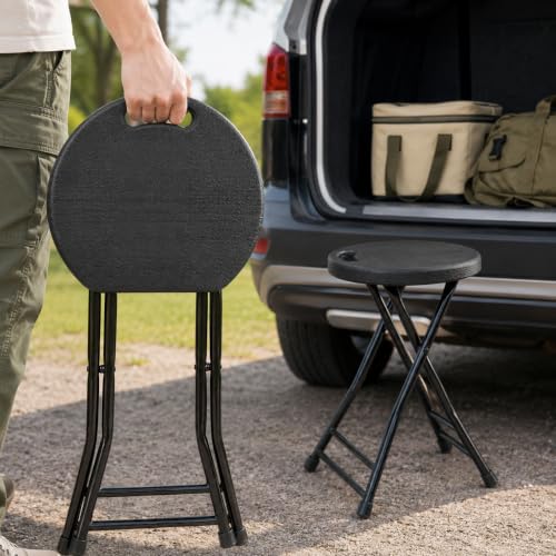 Foldable HDPE Stool with Handle - Heavy Duty Indoor and Outdoor Chair