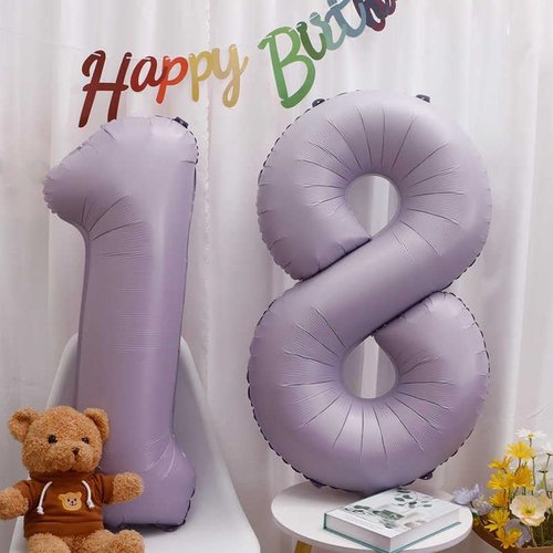 1st Birthday Decorations | 40-Inch Lilac Number 1 Balloon - Giant Lavender Balloon for Girls