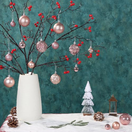 Pink Christmas Ball Ornaments 100Pcs Luxury Tree Decorations - Forsylvanas