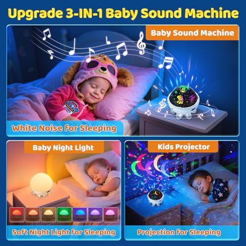 Baby Sound Machine & Star Night Light Projector with 30 Soothing Sounds