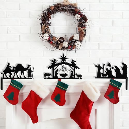 Blulu 3-Piece Metal Nativity Door Topper Set (Novel) – Wood-Free, Indoor/Outdoor Door Frames