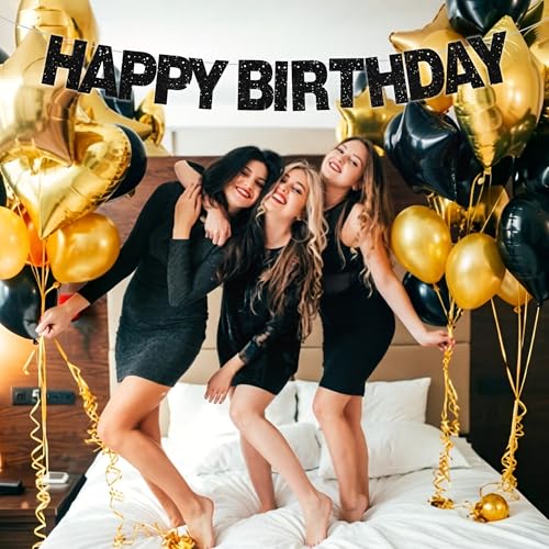 BEISHIDA Glitter Black Custom DIY Letter Banner for Party Decorations