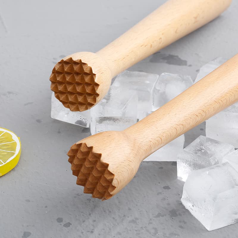 1 Pack Wooden Cocktail Muddler 10 Inch Bar & Home Bartending Tool