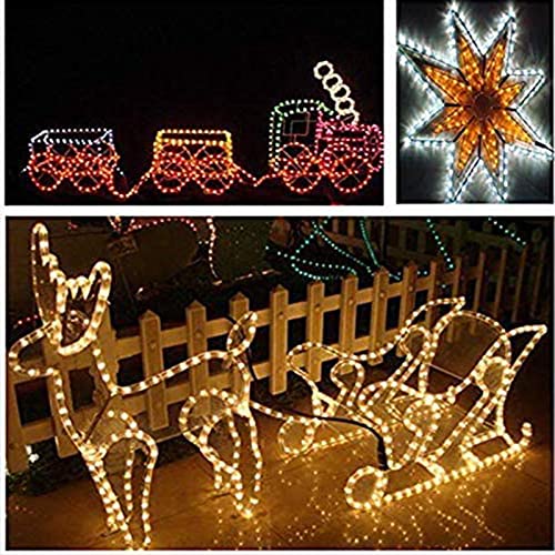 Jnaurb 100ft LED Rope Lights Outdoor Waterproof Warm White Tube Light