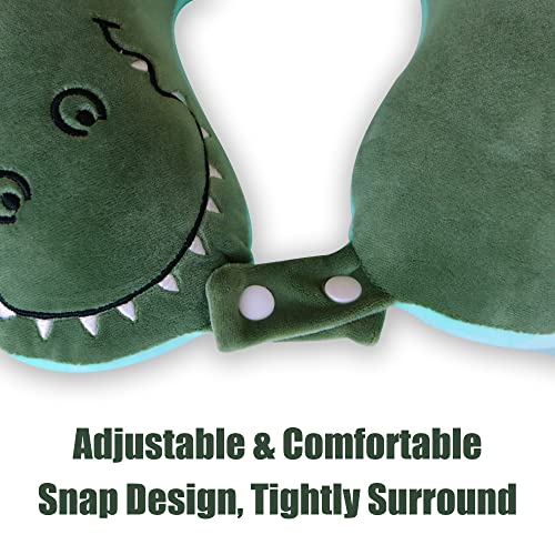 Memory Foam Travel Neck Pillow with Cute Sleep Mask for Kids