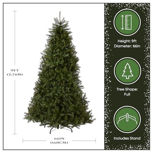 9ft Unlit Artificial Christmas Tree - Full Dunhill Fir with Metal Stand