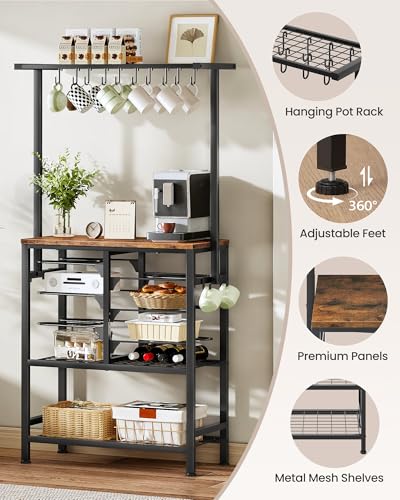 Industrial Kitchen Bakers Rack with Pots and Pans Storage Organizer Shelf